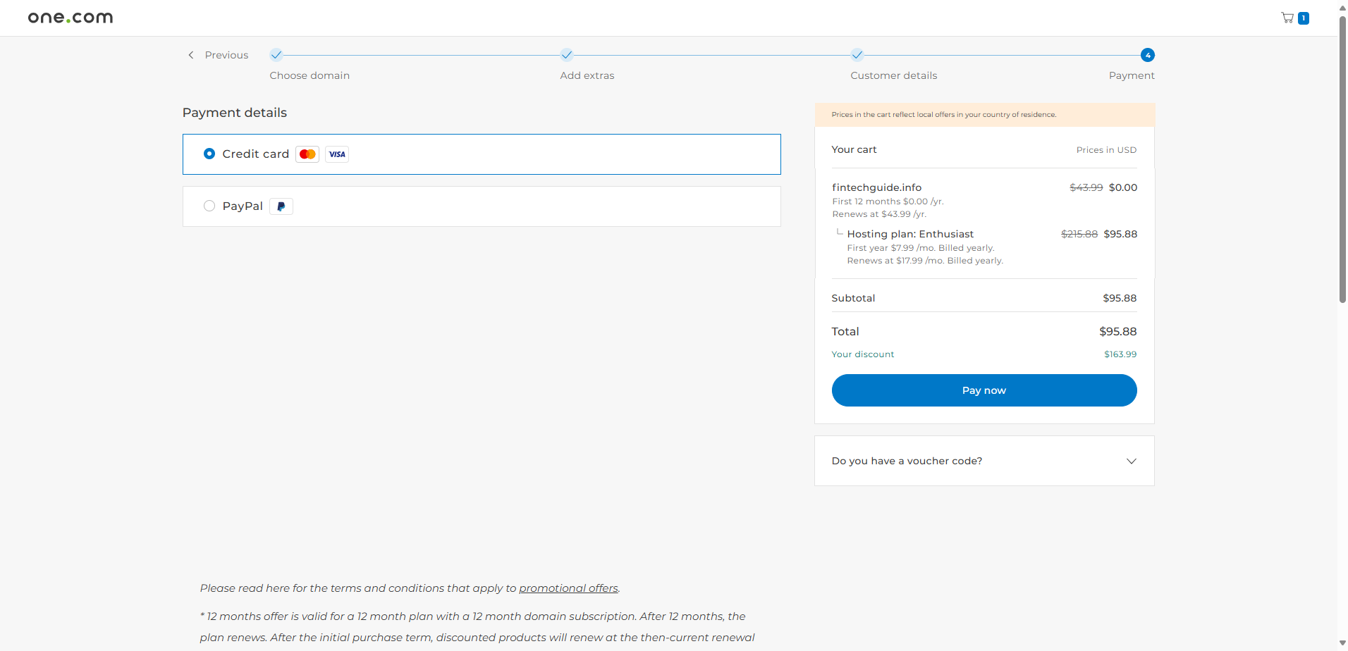 Payment methods