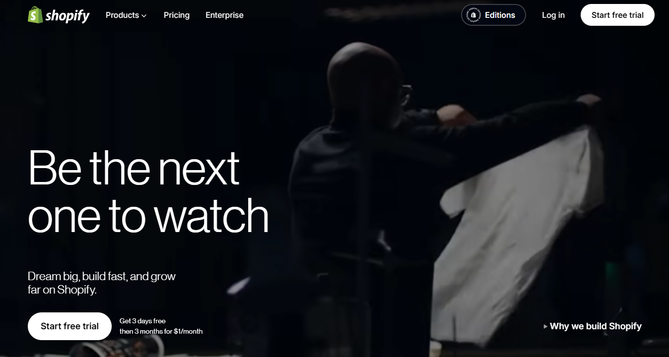 Shopify website screenshot