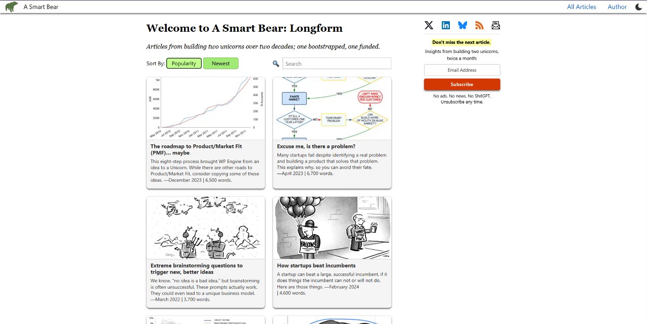 A Smart Bear's website.