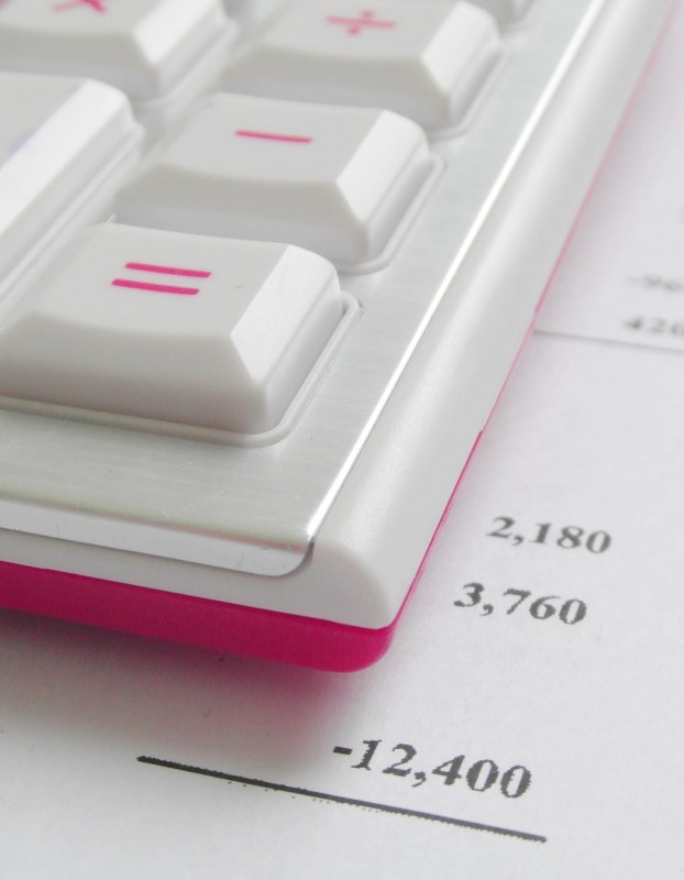 A calculator on a balance sheet.