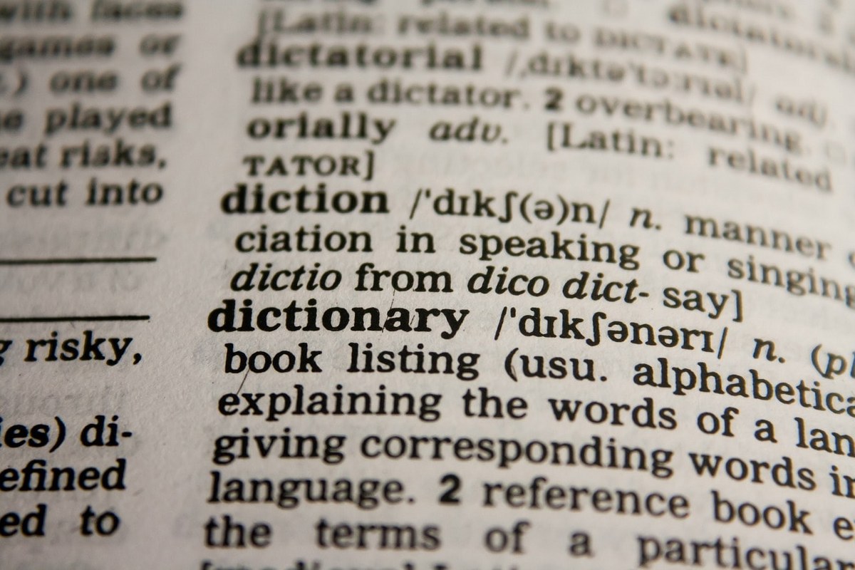 A page from the dictionary.
