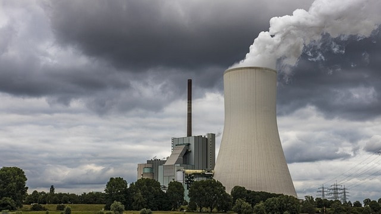 A power plant building.