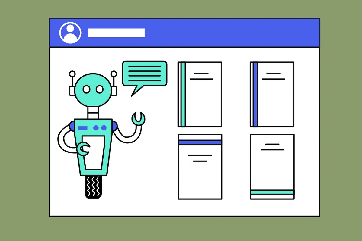 AI-powered robot suggesting products.