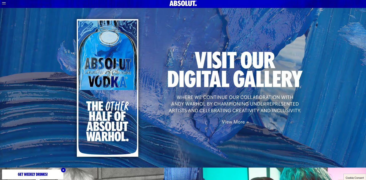 Absolut Vodka's website.