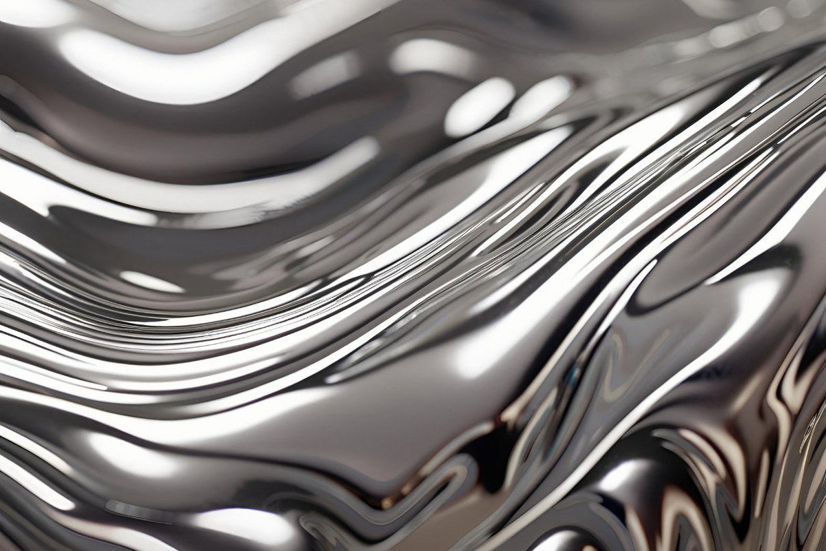 Abstract Silver Wave Pattern.