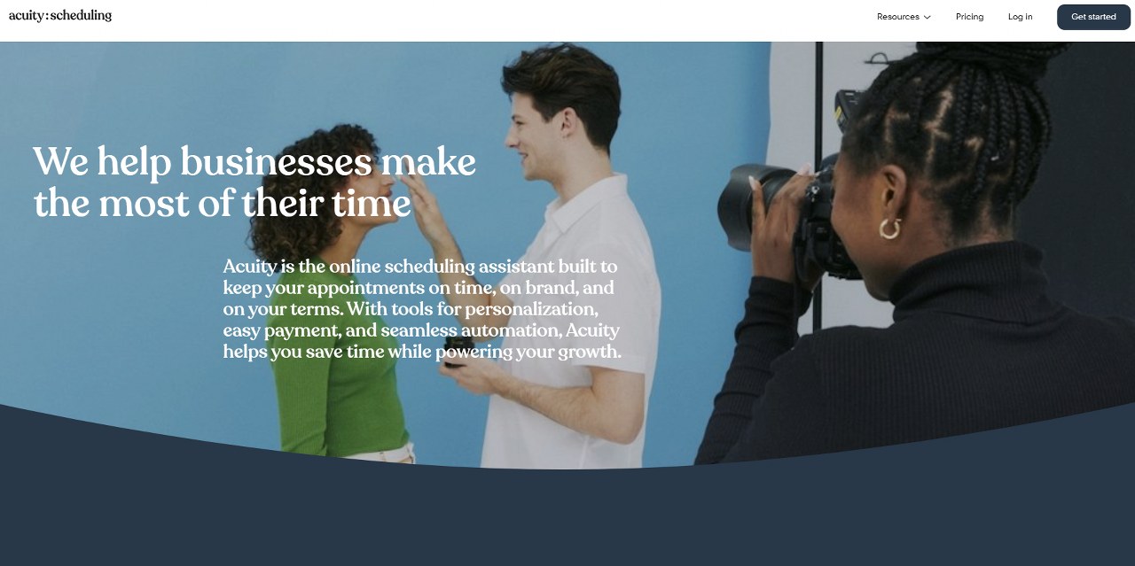 Acuity homepage.