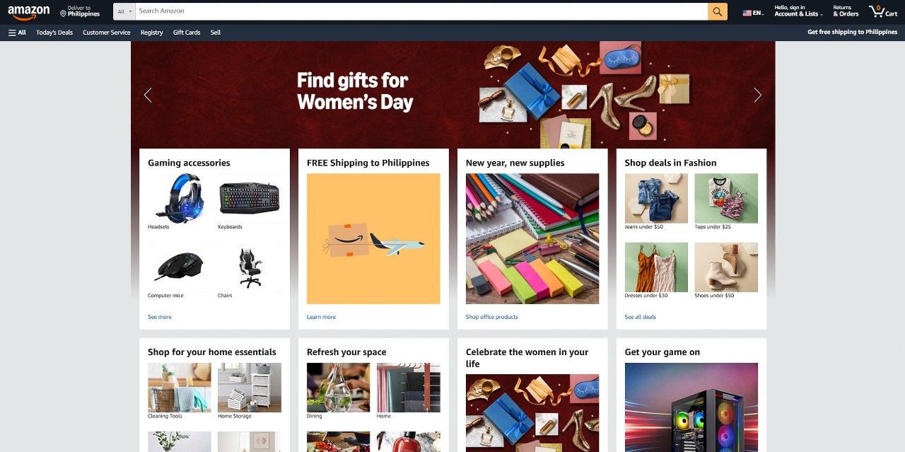 Amazon's website.
