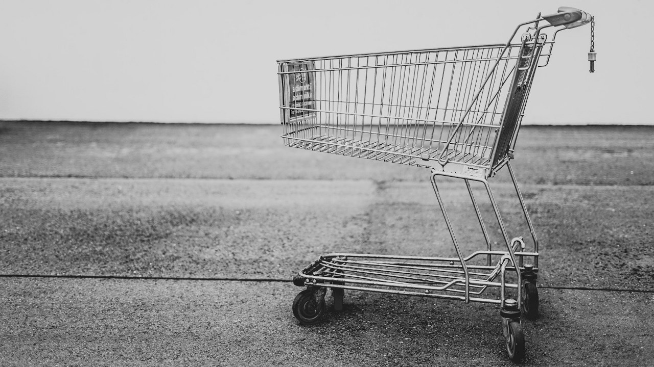 An empty shopping cart.