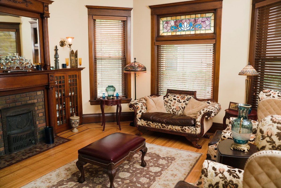 Antique Domestic Residential Home with old rug.