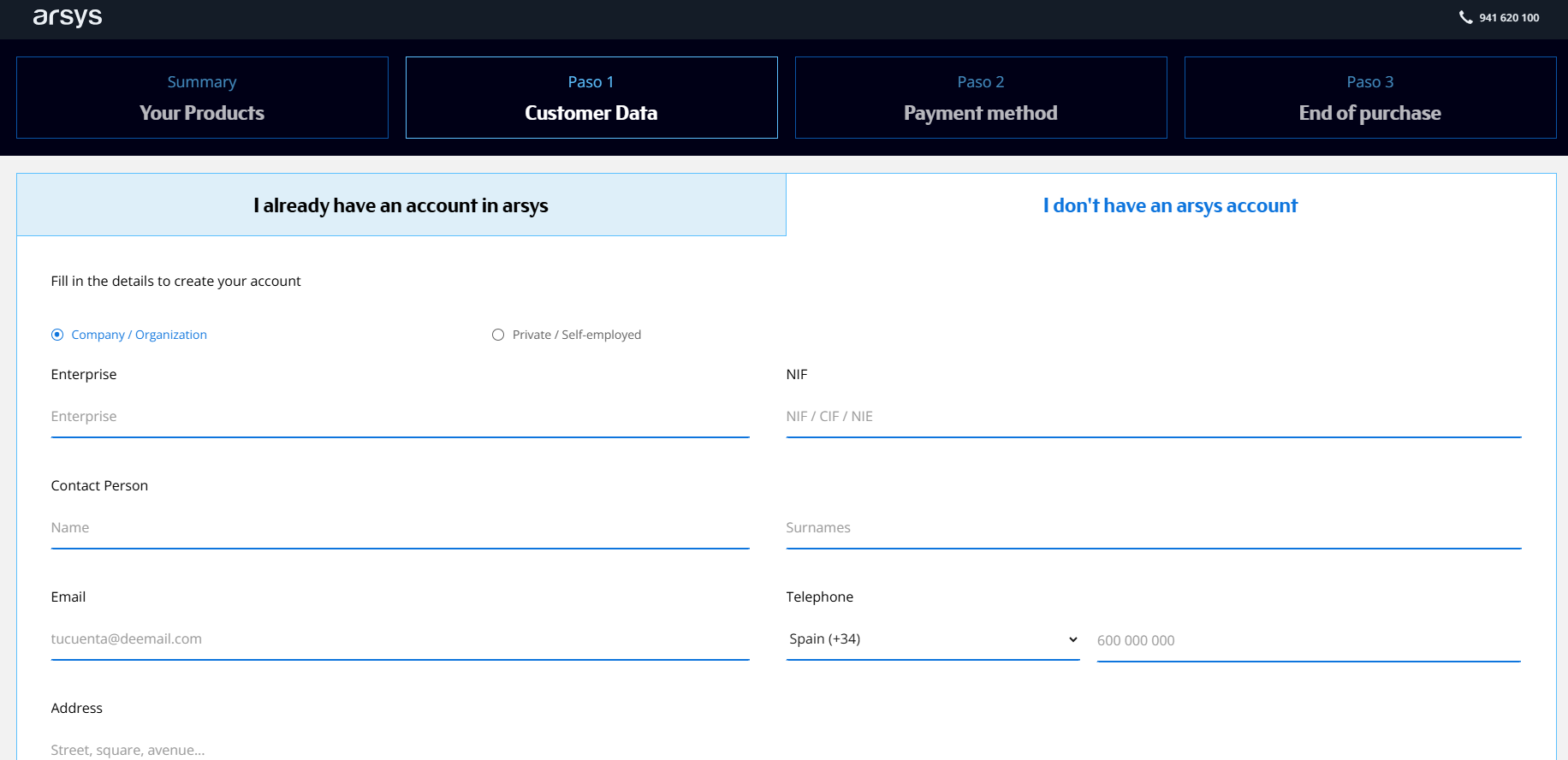 Arsys Customer Data