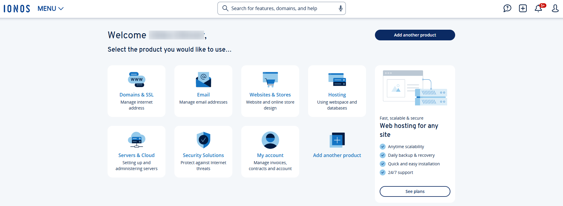 IONOS Dashboard