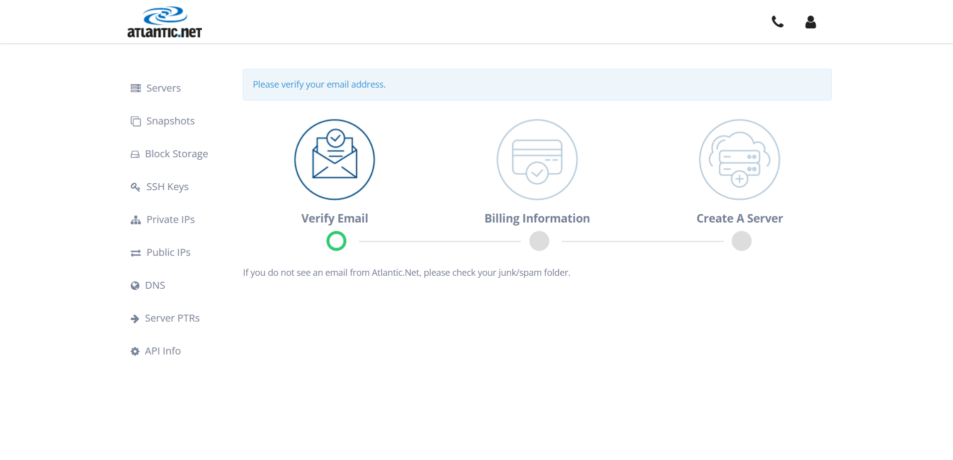 Verifying the email address