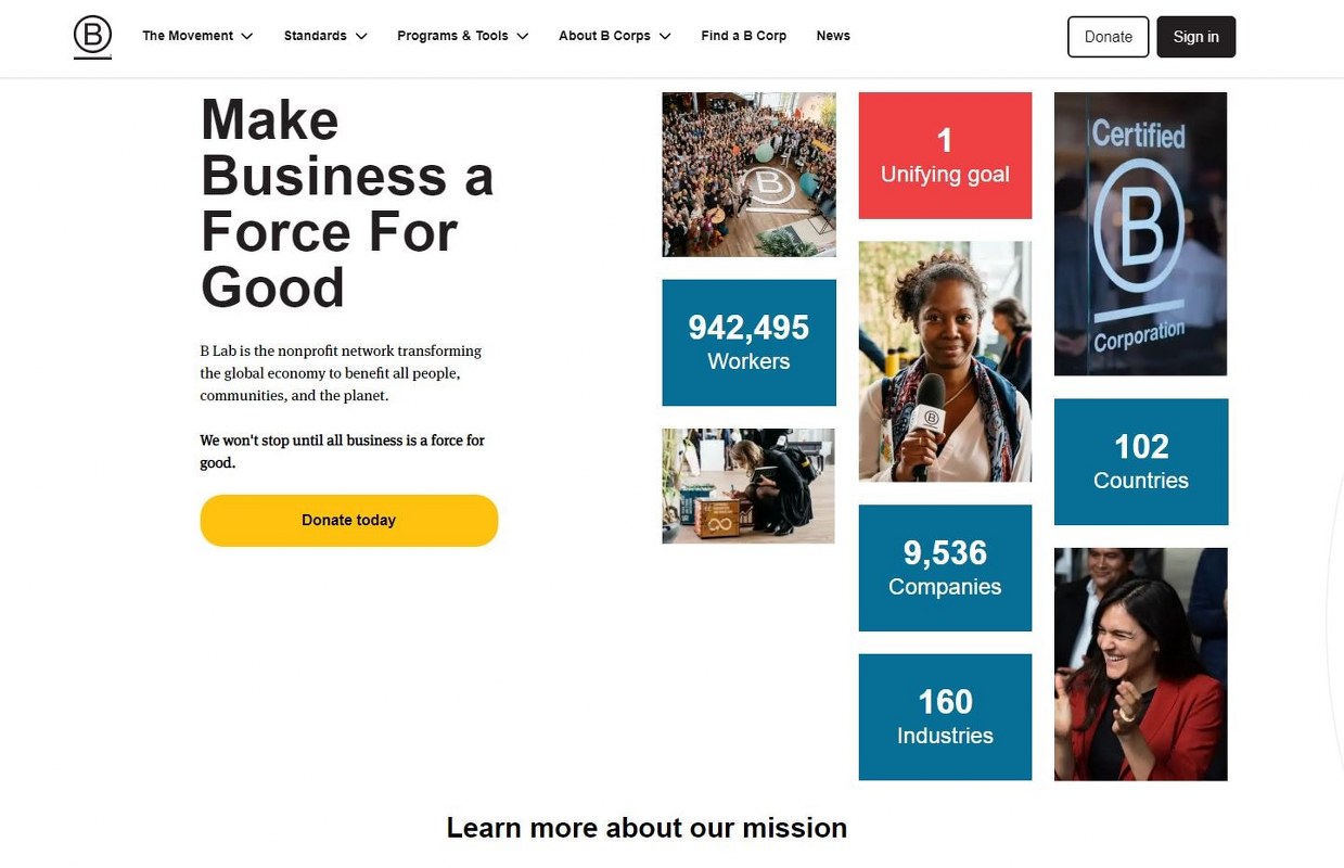 B Corp website.