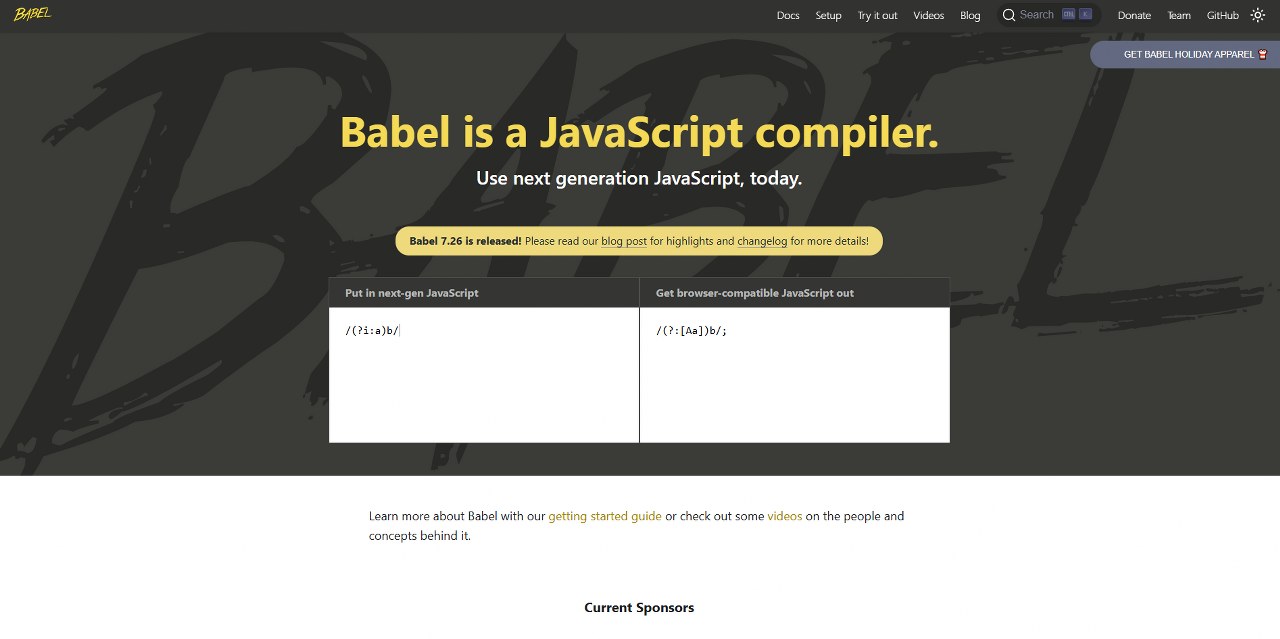 Babel's website.