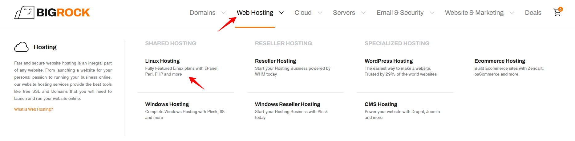 Linux Hosting button