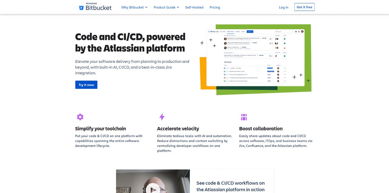 Bitbucket's website.