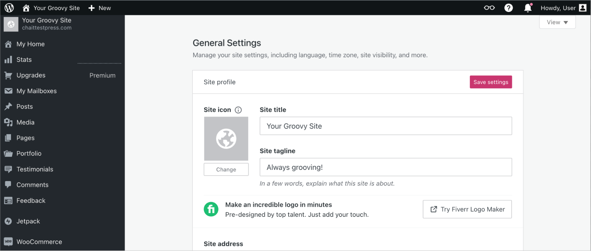WordPress.com General Settings