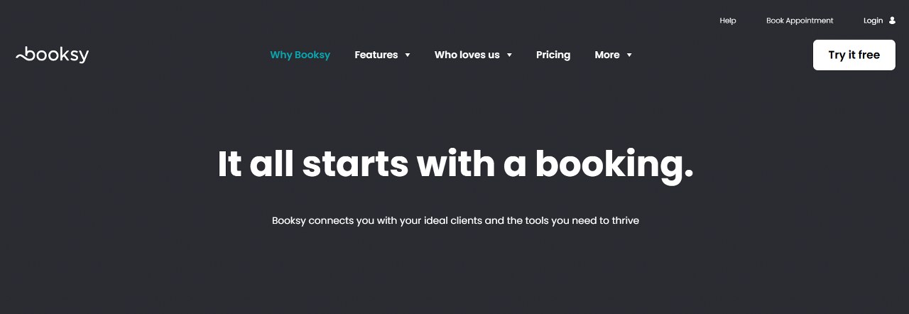 Booksy website homepage.