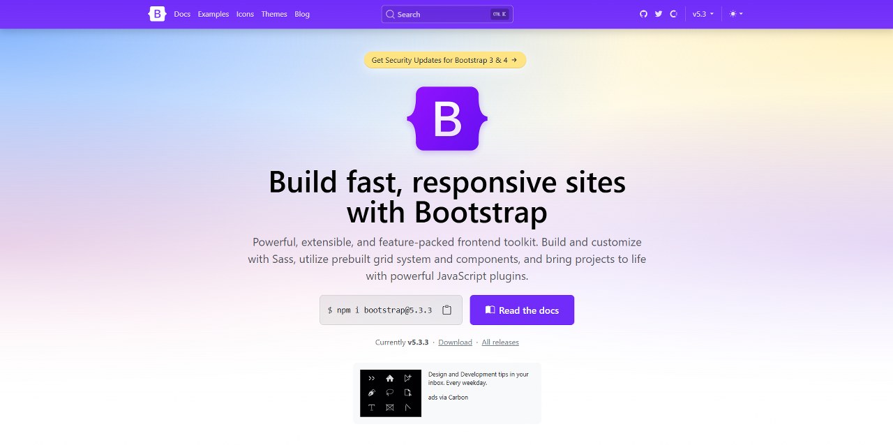 Bootstrap's website.