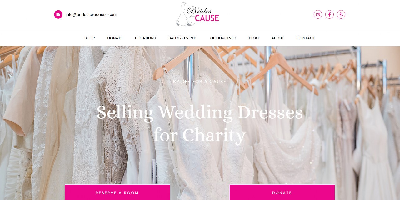 Brides for a Cause's website.