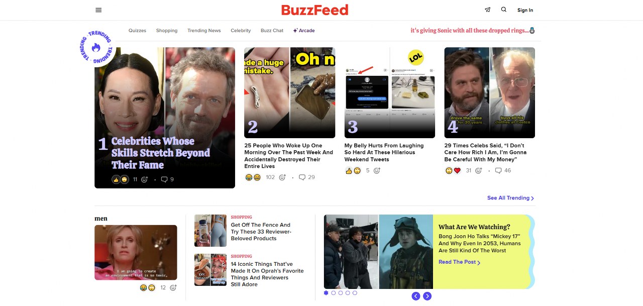 Buzzfeed website.