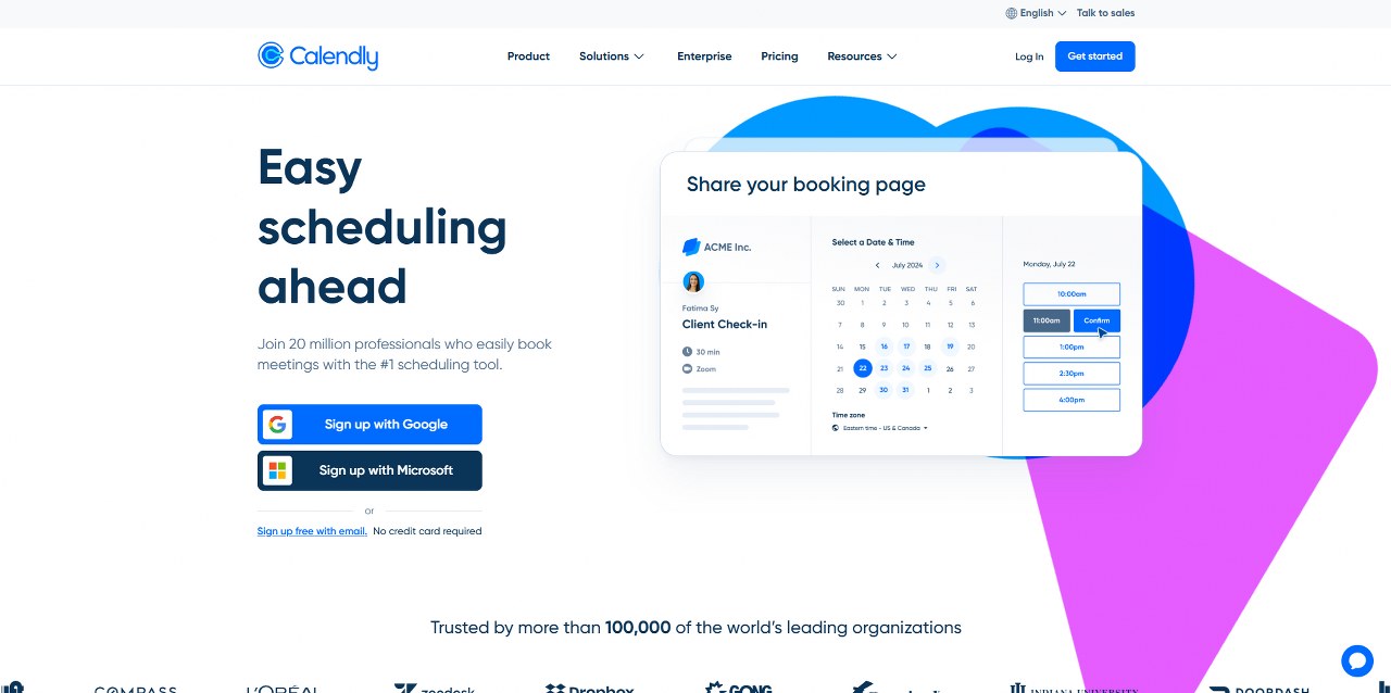Calendly's website.