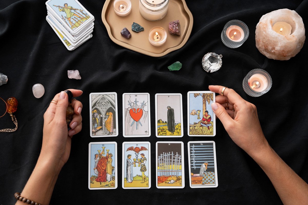 Cards on a surface.