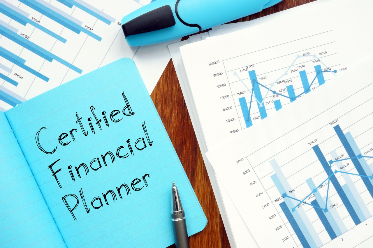 Certified Financial Planner CFP is shown on the business photo using the text.