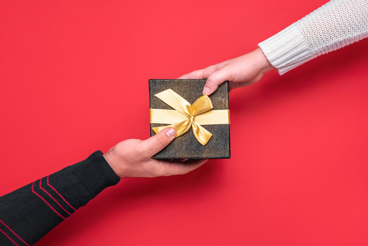 Christmas giving gift concept.