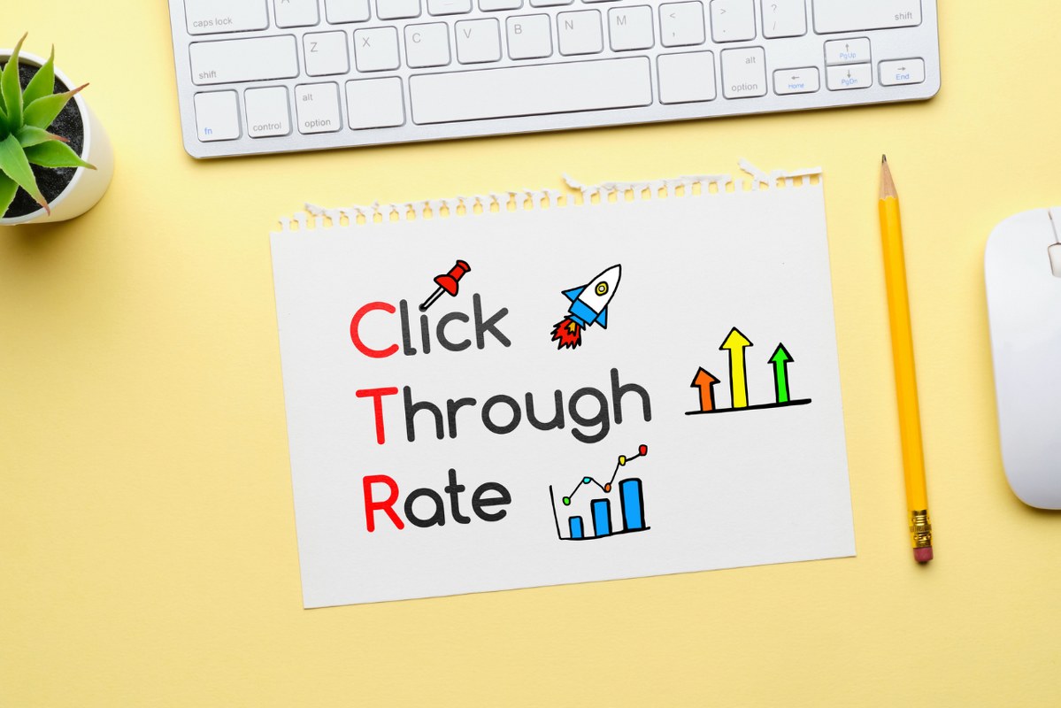 Click through rate CTR transcript on paper.