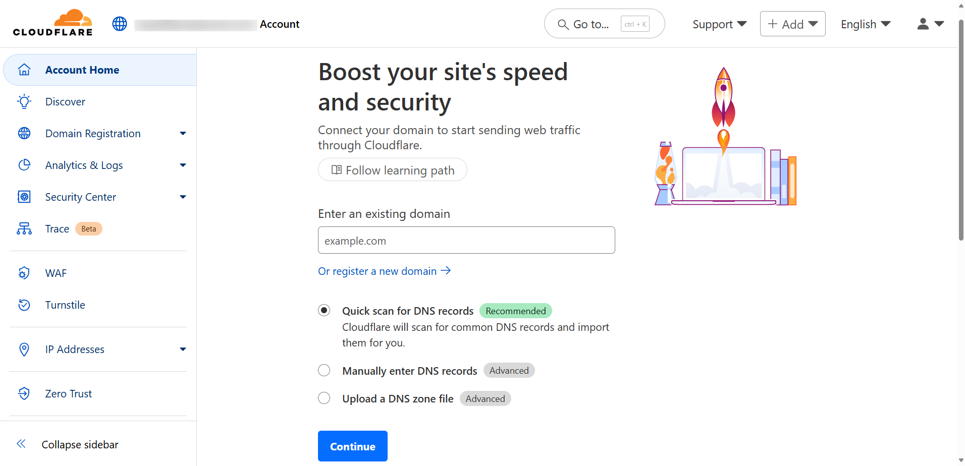CloudFlare's dashboard