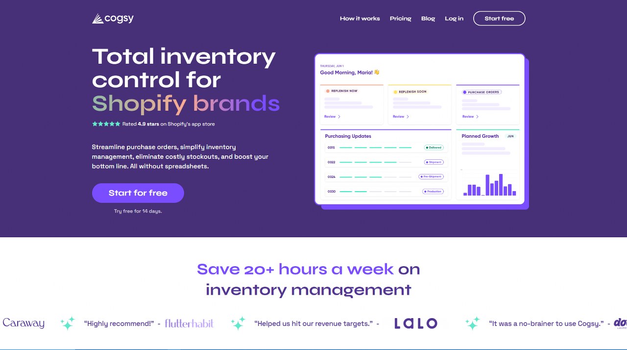 Cogsy website homepage.