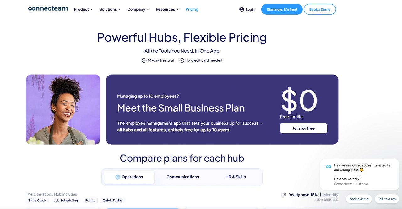 Connecteam website homepage.