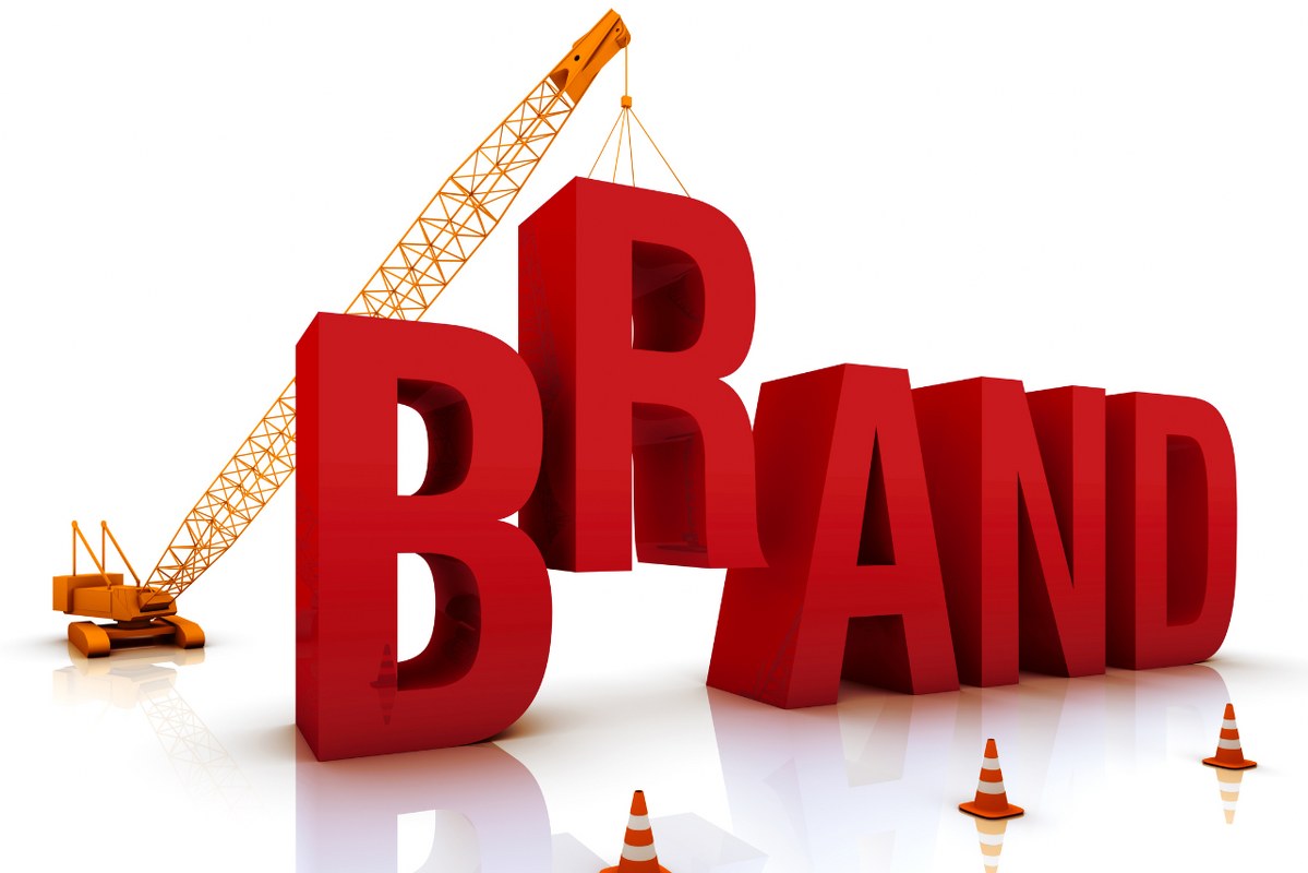 Construction site crane building word Brand.