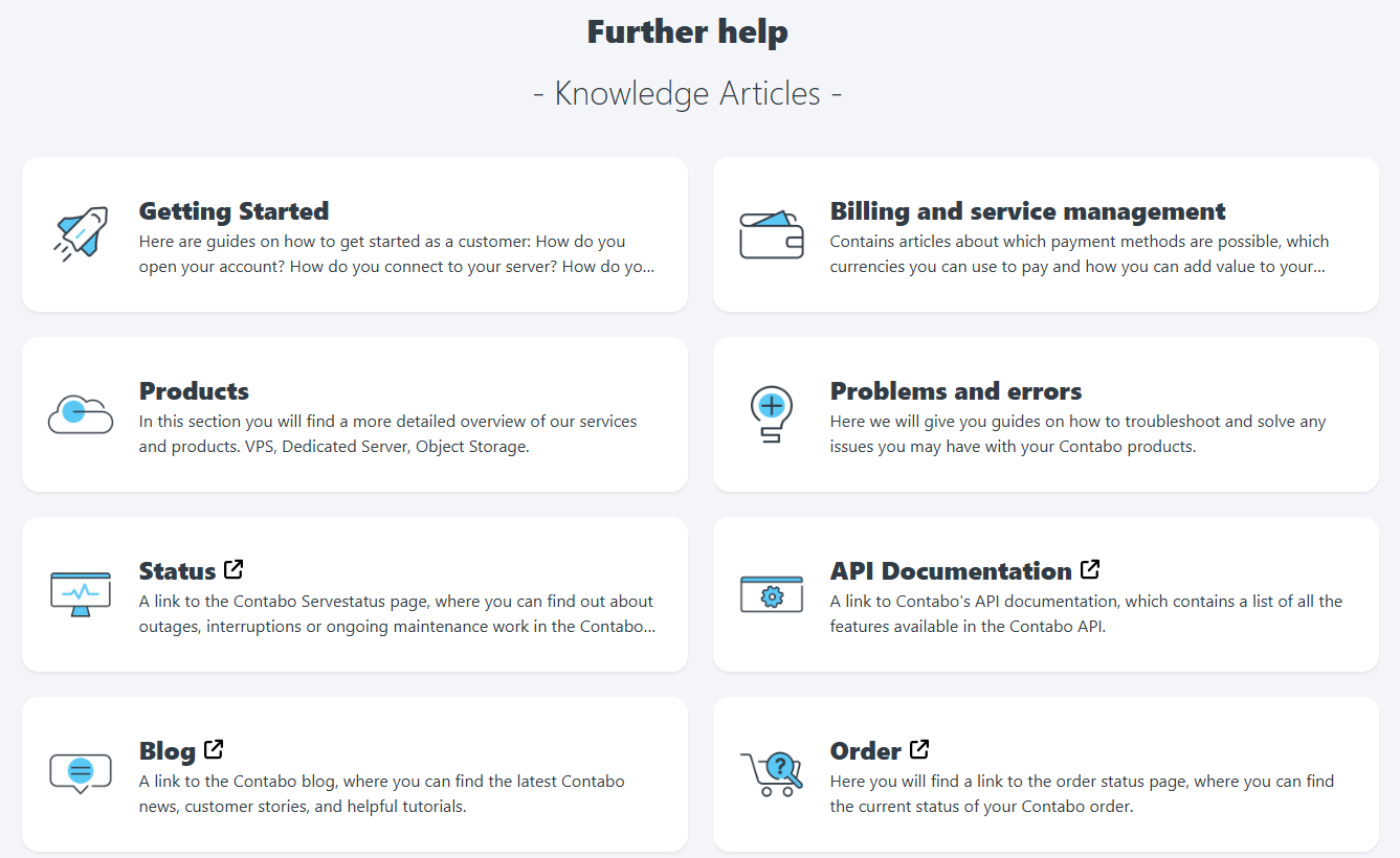 Contabo's Knowledge base