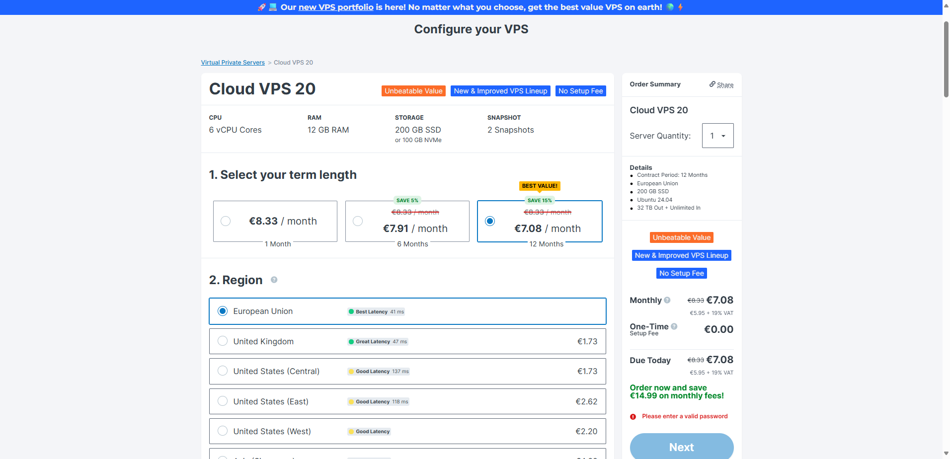 Hosting Plan configurations