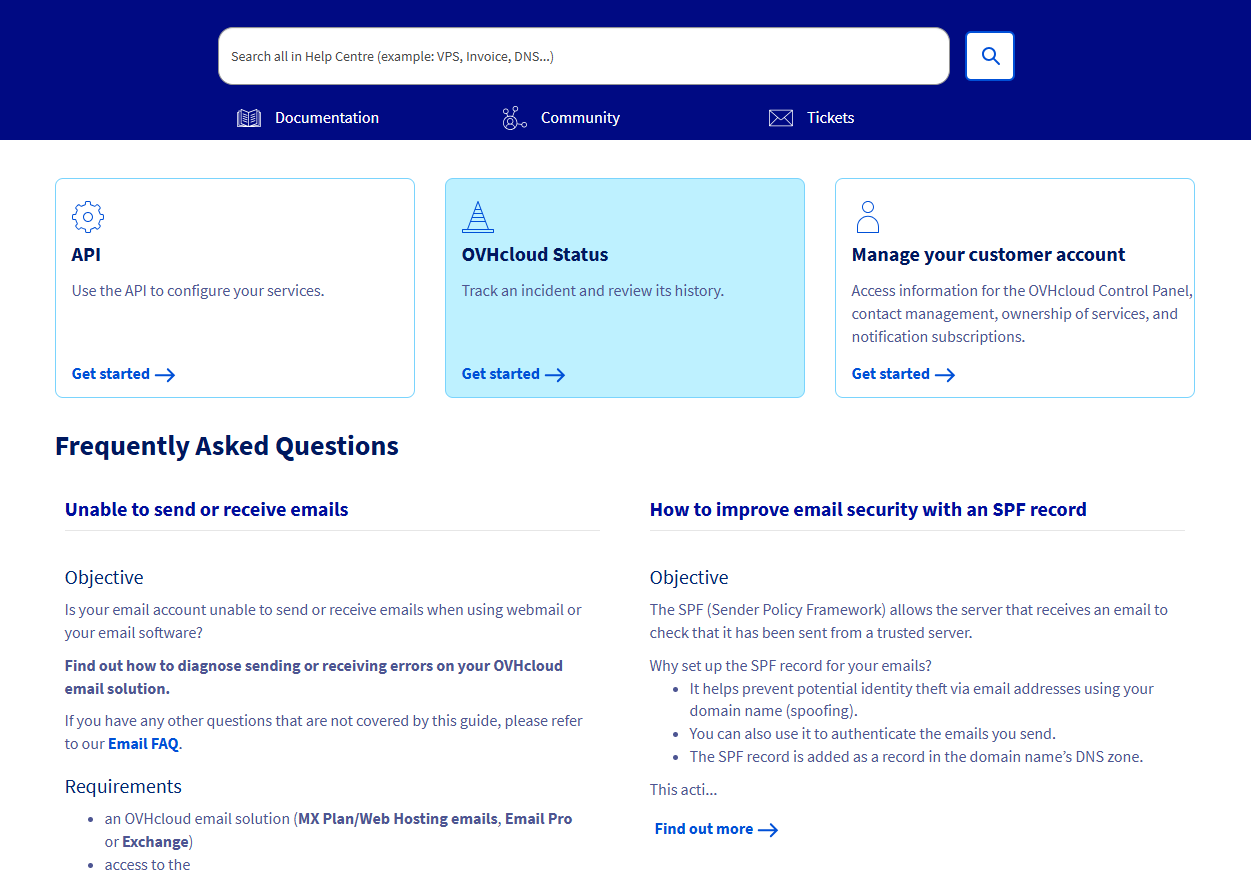 OVHcloud Help Center