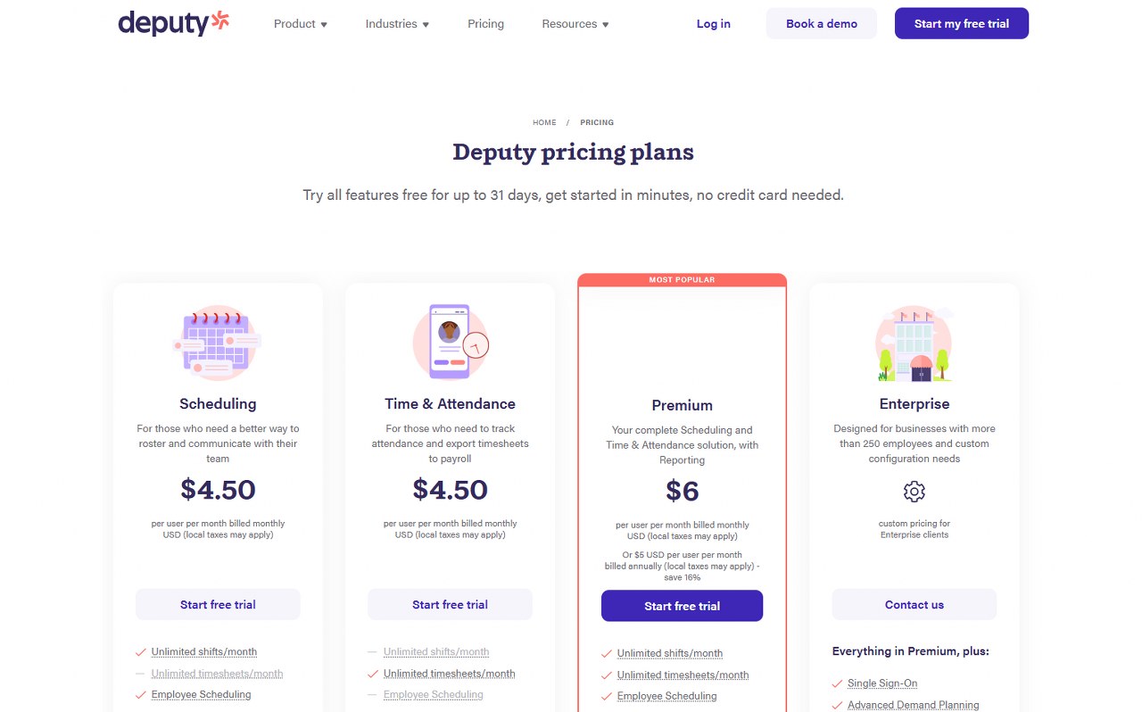 Deputy website homepage.