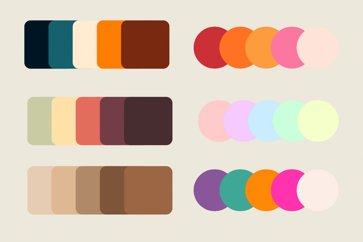 Different color palettes.