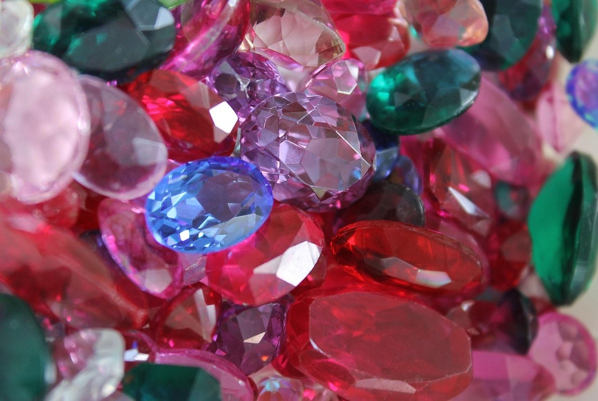 Diffferently colored jewelry.