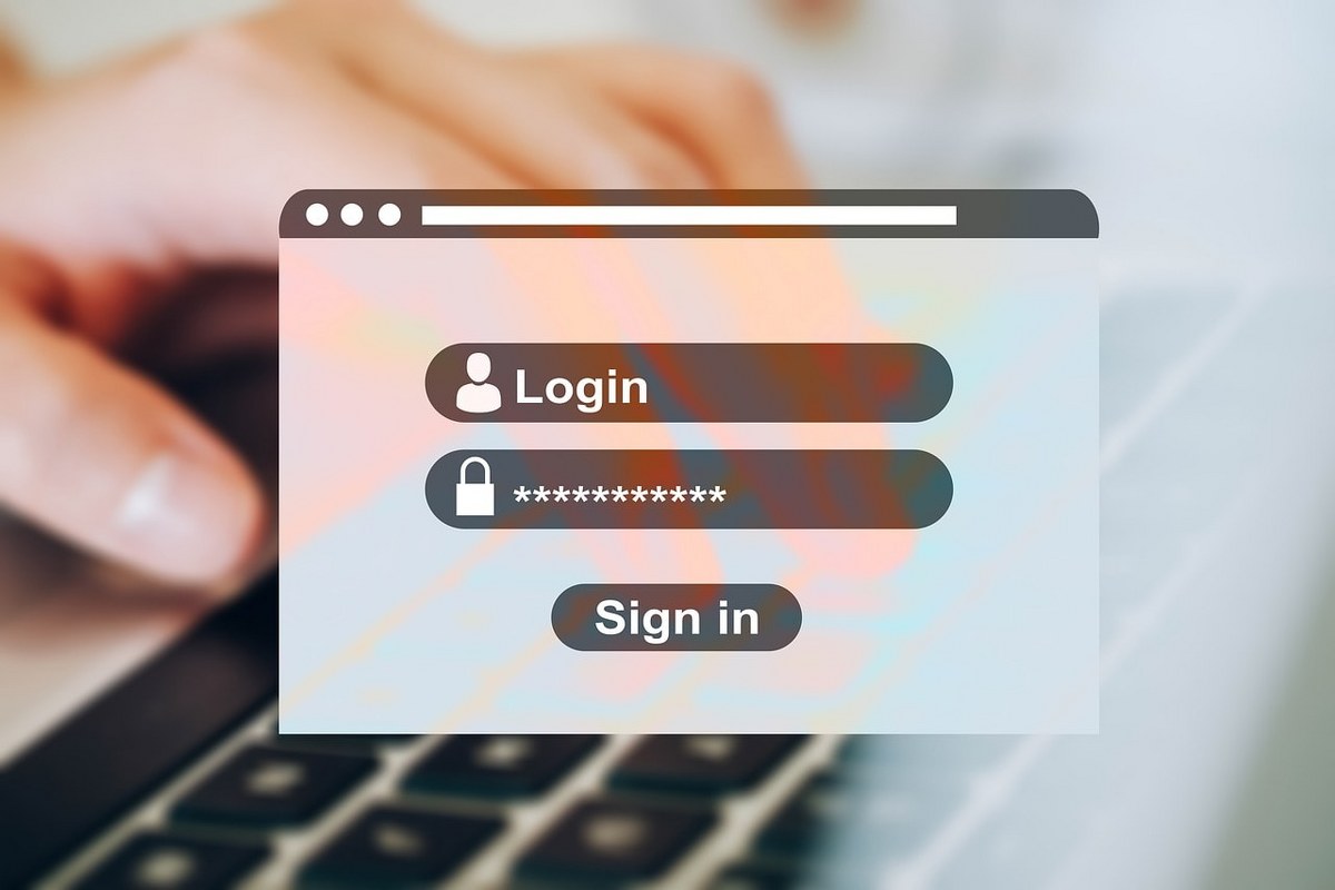 Digital template for signing into a website.