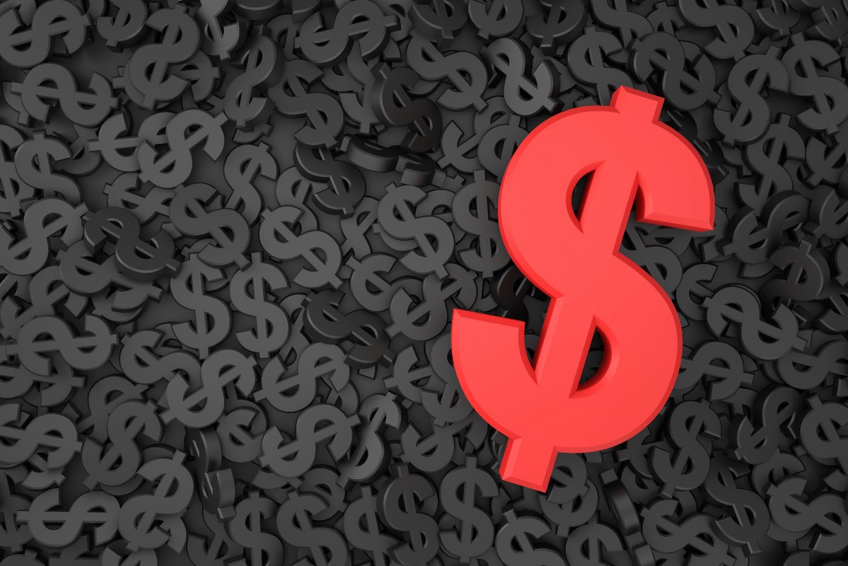 Dollar Sign Banner in Full frame 3D Rendering.