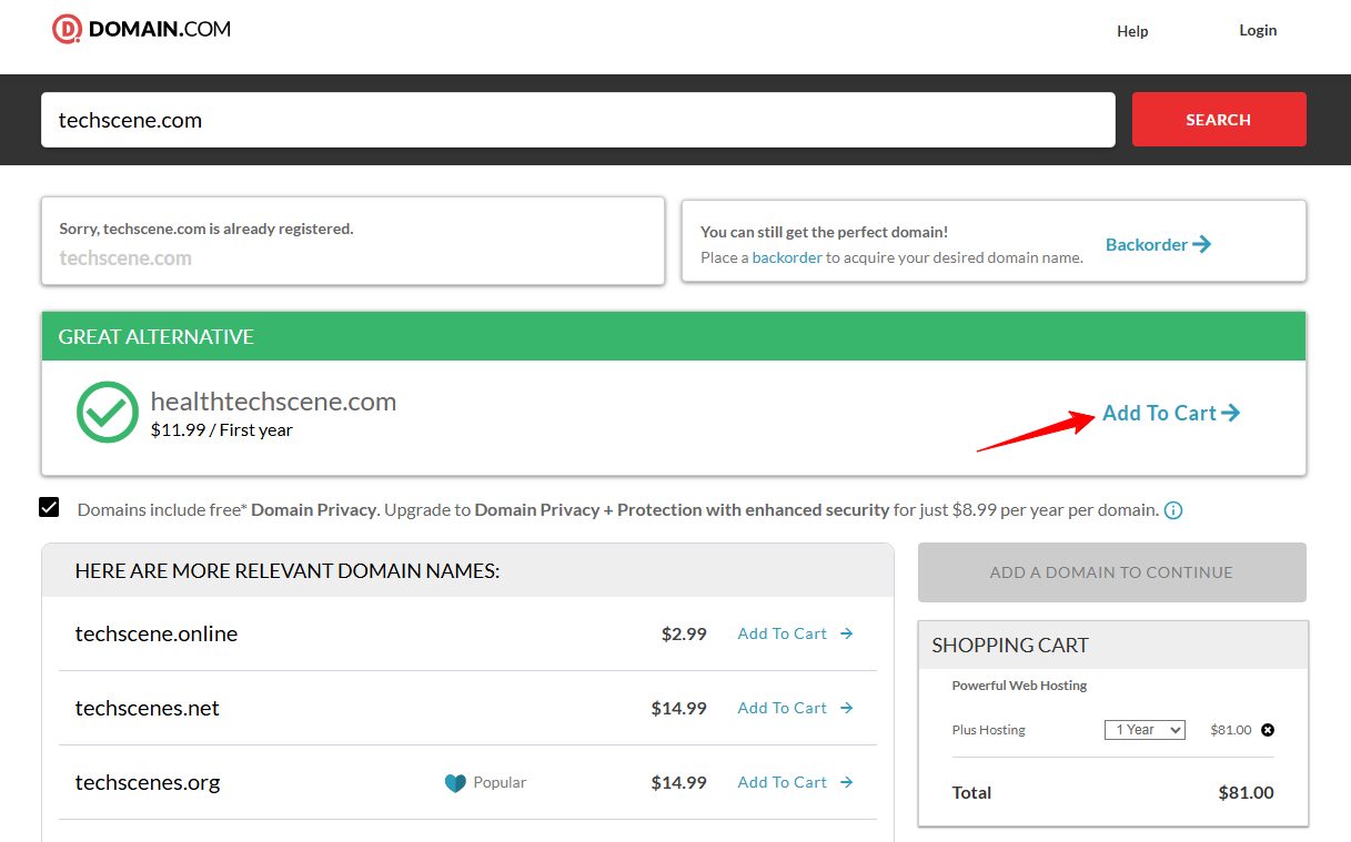Add To Cart button