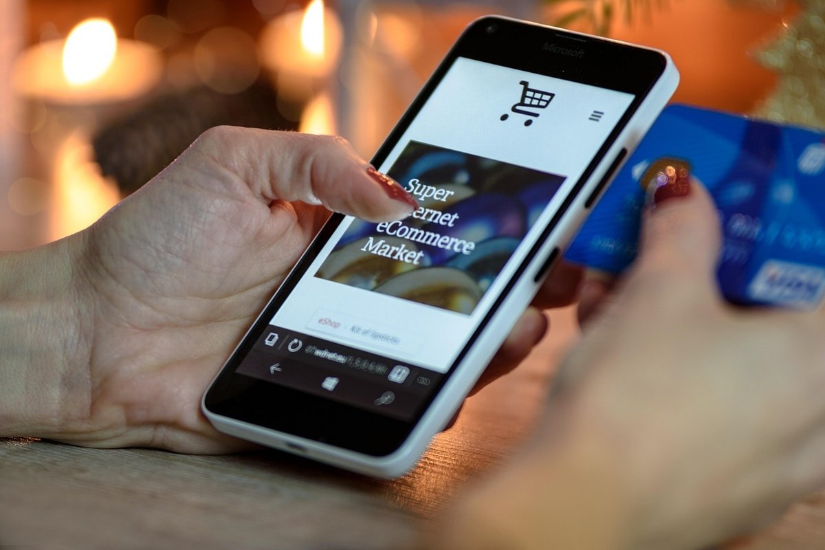 Ecommerce website on a mobile phone.