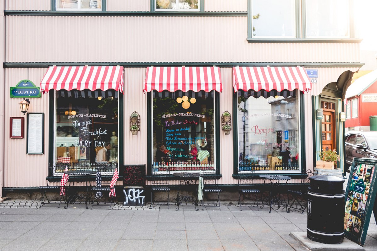 Facade of Small business shops.