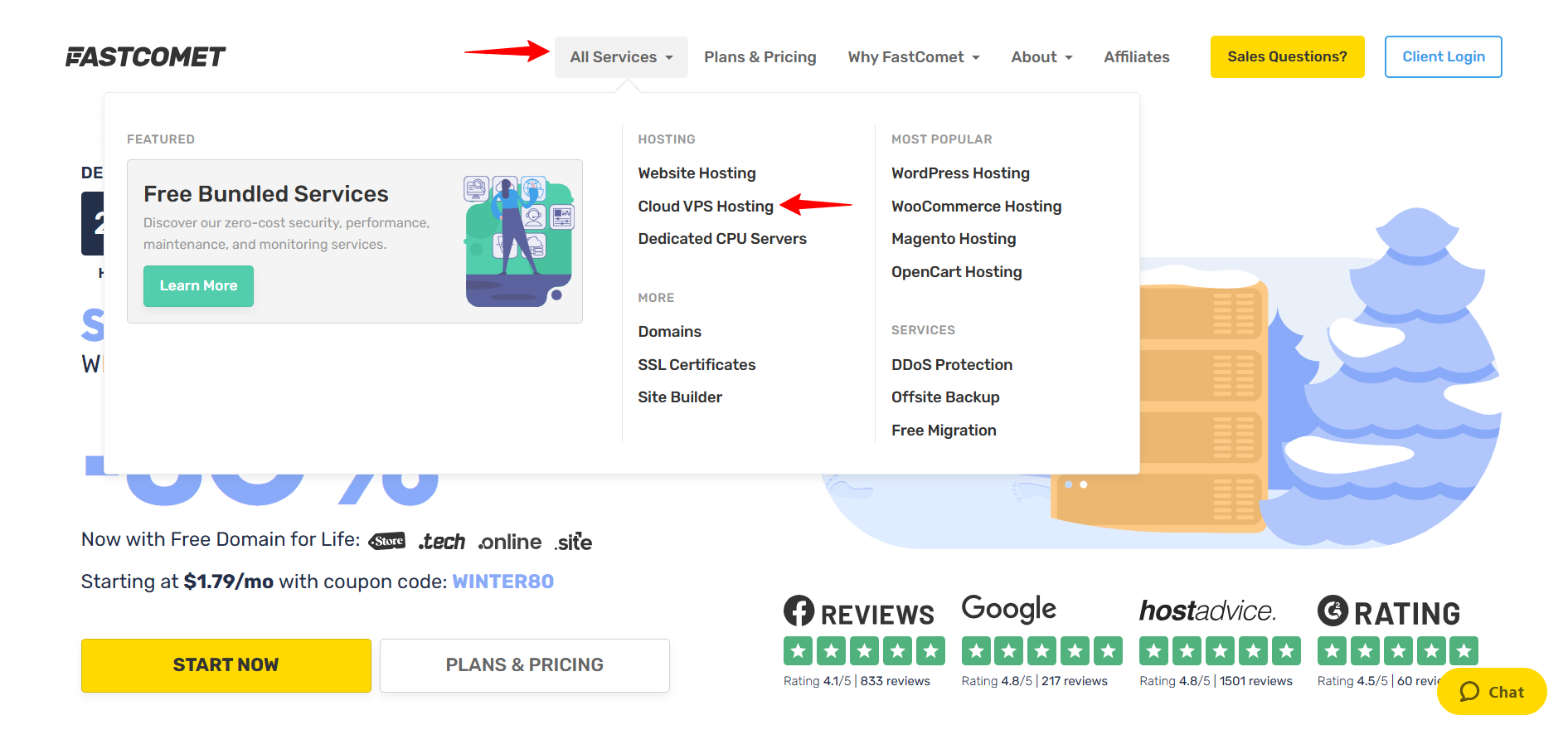 Cloud VPS Hosting button