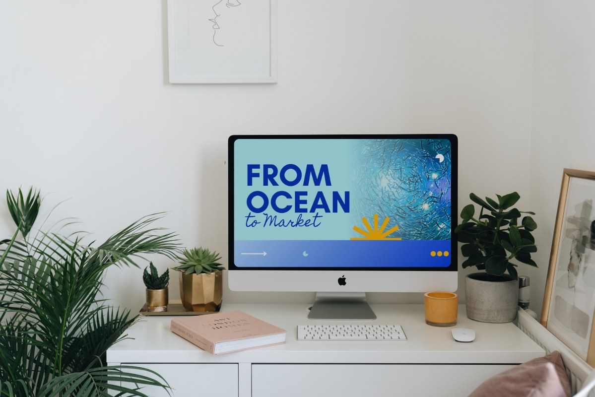 Fishing website displayed on desktop computer.