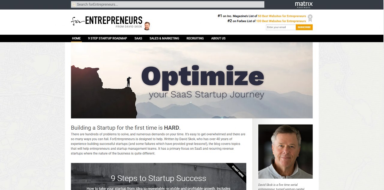 ForEntrepreneurs.com's website.
