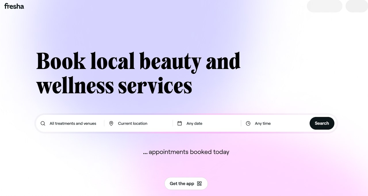 Fresha website homepage.
