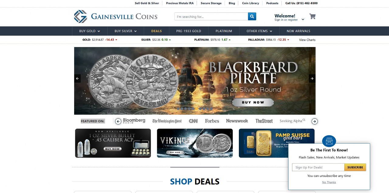 Gainesville Coins' website.